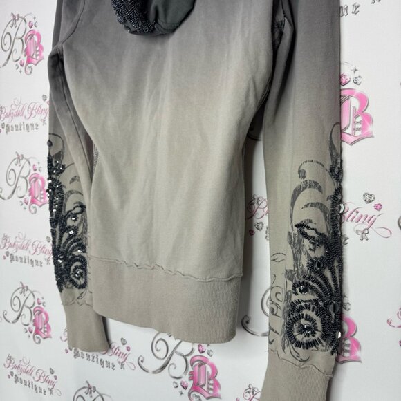 Guess sweater embroidered beads rhinestone jewels tattoo style ombré vintage - Picture 10 of 14